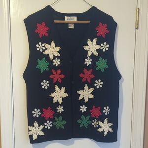 Festive Snowflake Sweater Vest